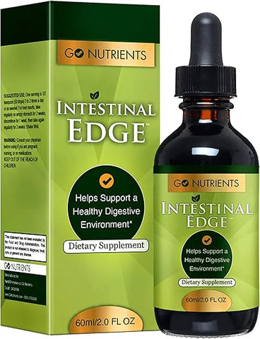Intestinal Edge – Suporte à Saúde Intestinal: Nutrição Digestiva, Vitalidade e Pele Radiante com Nogueira Preta, Cravo e Raiz de Genciana – 100% Natural e Livre de Transgênicos – 60ml - Go Nutrients
