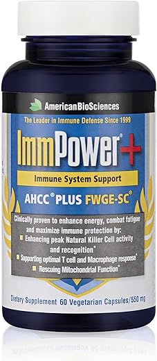 American BioSciences - ImmPower Plus – Suporte Imunológico e Resgate Mitocondrial – AHCC | 60 cápsulas | 500mg | Marca ImmPower