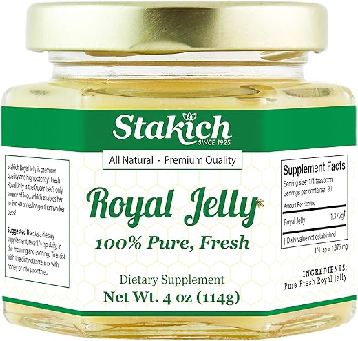 Fresh Royal Jelly – Puro, Natural – Sem Aditivos/Sabores/Conservantes – 114g - Stakich
