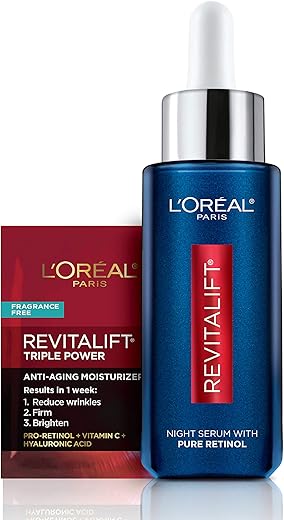 L'Oreal Paris - L’Oreal Paris Revitalift Serum Noturno 0.3%% de Retinol Puro, Reduz Rugas Profundas, Sem Fragrância 30ml Amostra Hidratante