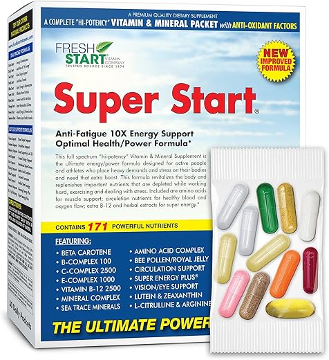 Fresh Start - Super Start – Pacote Diário de Vitaminas Completas | 10X Energia | Marca em Destaque