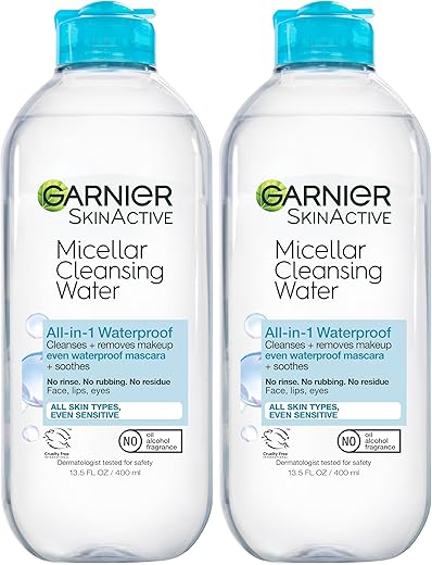 Água Micelar para Remover Maquiagem à Prova d’Água, Limpeza Facial Hidratante – 200ml - Garnier