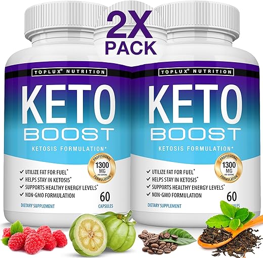 Toplux - Keto Boost Diet Pills – Suplemento de Cetose Natural para Apoio à Fórmula Keto Exógena – Energia e Suporte para Perda de Peso