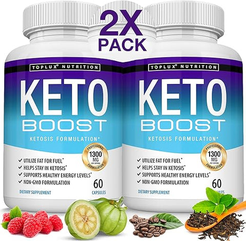 Toplux - Keto Boost Diet Pills – Suplemento de Cetose Natural para Apoio à Fórmula Keto Exógena – Energia e Suporte para Perda de Peso