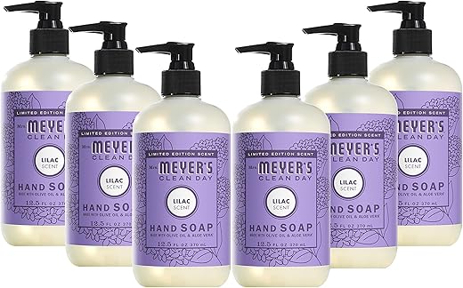MRS. MEYER'S CLEAN DAY - Sabonete Líquido para as Mãos MRS. MEYER’S CLEAN DAY, Lilás, 375 ml (Pack com 6 unidades)
