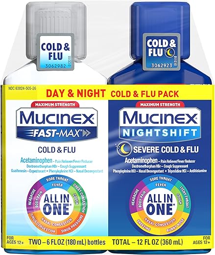 Fast-Max para Resfriado e Gripe – Alívio Rápido – 120ml - Mucinex