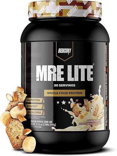 MRE Lite – Pó Proteico de Alimentos Integrais, Banana Nut Bread – Baixo Carboidrato – 500g - REDCON1