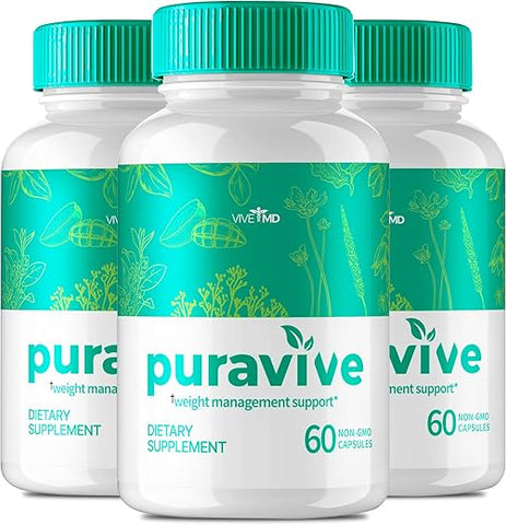 VIVE MD - Puravive: Cápsulas Premium de Gerenciamento de Peso, Método Avançado Puravive Exotic Rice com 60 Cápsulas Não-OGM, com Garcinia Cambogia e Pó de Manga