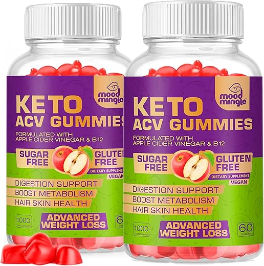 Mood Mingle - Keto ACV Gummies Gluten-Free – Deliciosos Gomas de Vinagre de Maçã para uma Dieta Cetogênica – Marca Keto ACV Gummies