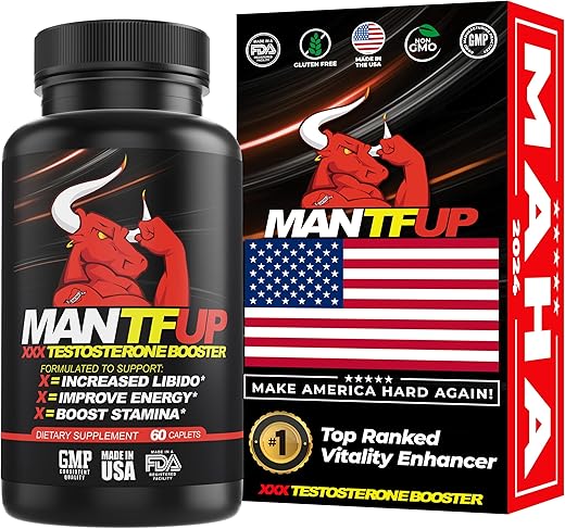 MANTFUP - Estimulante Vitalidade para Homens | Impulsionador de Testosterona  | 100% Natural | Aumento de Energia e Desempenho | 60 Cápsulas