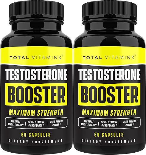 TOTAL VITAMINS - Alpha Pills – Booster de Testosterona para Homens – Suplemento Masculino para Aumento de Libido, Energia e Crescimento Muscular Max – 60 cápsulas de Test Boost – Marca Alpha
