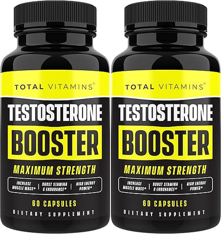 TOTAL VITAMINS - Alpha Pills – Booster de Testosterona para Homens – Suplemento Masculino para Aumento de Libido, Energia e Crescimento Muscular Max – 60 cápsulas de Test Boost – Marca Alpha