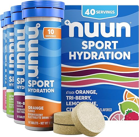 Sport: Tabletes de Bebida Esportiva Rica em Eletrólitos, Sabor Misto de Citrus Berry, Caixa com 4 Unidades (40 porções), Bebida Esportiva para Reposição de Eletrólitos Essenciais Perdidos - Nuun