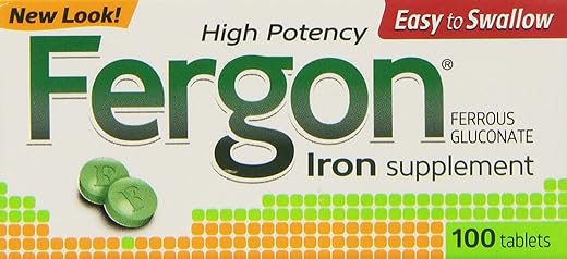 Suplemento de Ferro, Comprimidos, 100 Unidades (Pacote com 3) - Fergon