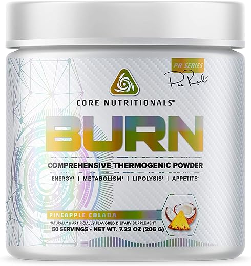 Platinum Burn Pó Termogênico Completo com Cafeína de Liberação Prolongada e Café Verde para Promover a Perda de Gordura em 50 Porções (Abacaxi) - Core Nutritionals