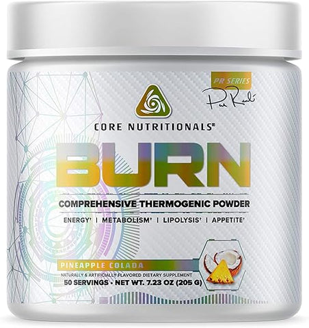 Platinum Burn Pó Termogênico Completo com Cafeína de Liberação Prolongada e Café Verde para Promover a Perda de Gordura em 50 Porções (Abacaxi) - Core Nutritionals