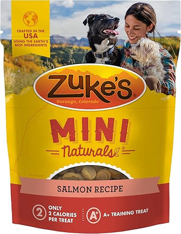 Zuke's - Zuke’s Mini Naturals: Petiscos Macios para Treinamento de Cães com Receita de Salmão – 100g