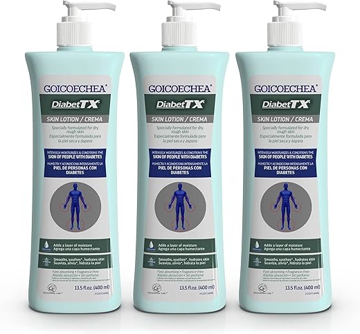 Diabet TX Hidratante para Pele Seca, Gel sem Fragrância, 400 ml (Pacote com 3 unidades) - Goicoechea