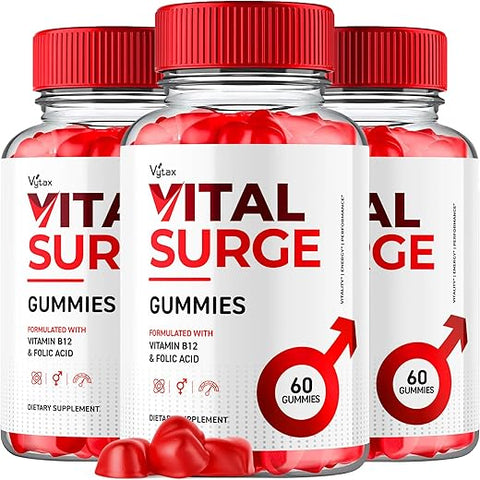 Vytax - (3 Pacotes) Gomas Vital Surge, Fórmula Avançada Extra Forte Vital Vita Surge 1000MG, Suplemento Vitamínico Masculino Mastigável – Vitalsurge Vitasurge Ingredientes Naturais Deliciosos