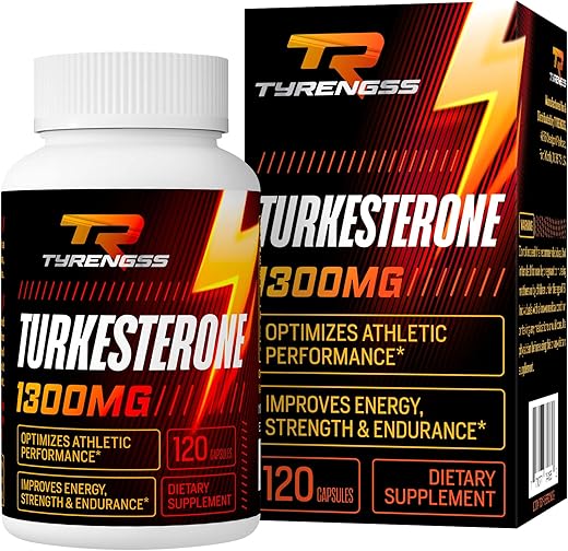 TyRengss - Turkesterone 1300mg Ultra High Strength – Extrato de Ajuga Turkestanica 20% Testosterona – Melhor Desempenho Atlético