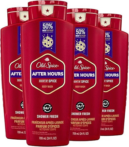 Body Wash para Homens, Fragrância After Hours, 710 ml (Pack com 4 unidades) - Old Spice