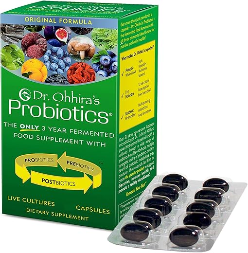 Essential Formulas - Dr. Ohhira’s Probiotics Original Formula – 100 Cápsulas com Prebióticos Fermentados por 3 Anos, Probióticos Ativos Vivos e Único Produto com Metabólitos Pósbióticos