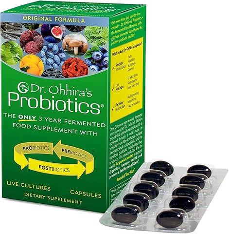 Essential Formulas - Dr. Ohhira’s Probiotics Original Formula – 100 Cápsulas com Prebióticos Fermentados por 3 Anos, Probióticos Ativos Vivos e Único Produto com Metabólitos Pósbióticos