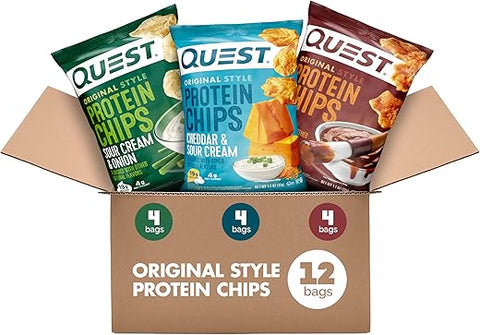 Pacote Variado de Chips de Proteína Quest Nutrition, Sabor Churrasco e Cheddar – Embalagem com Diversas Opções