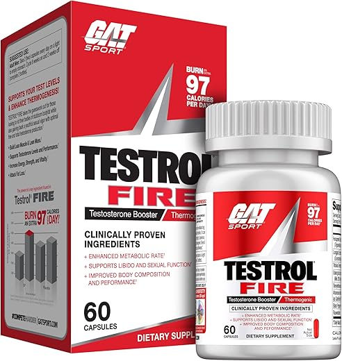 Testrol Fire – 60 Cápsulas | Potencialize seus resultados | Fórmula avançada | Aumento de energia e desempenho | Marca GAT SPORT - GAT SPORT