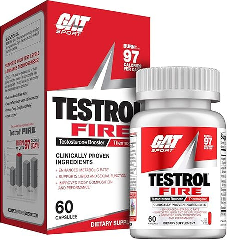 Testrol Fire – 60 Cápsulas | Potencialize seus resultados | Fórmula avançada | Aumento de energia e desempenho | Marca GAT SPORT - GAT SPORT