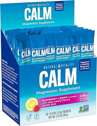 Calm – Suplemento de Citrato de Magnésio em Pó para Bebida Anti-Estresse – Sem Glúten, Vegano – 100g - Natural Vitality