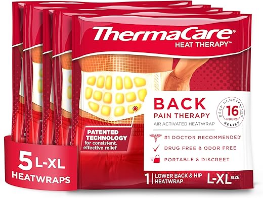 Almofada Térmica Portátil para Alívio de Dor nas Costas e Quadril, Patches de Calor, L/XL, 5 Unidades - ThermaCare