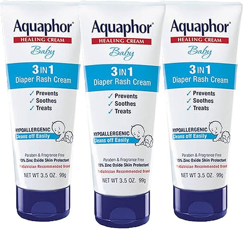Pomada para Assaduras de Bebê, Alívio 3 em 1 para Assaduras, Tubo de 100g - Aquaphor