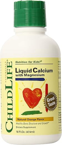 CHILDLIFE ESSENTIALS - ChildLife Essentials – Suplemento de Cálcio Líquido para Crianças com Magnésio, Zinco e Vitamina D3 – Sabor Laranja, 473 ml (2 Pacotes)