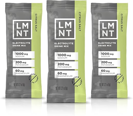 Drink LMNT - LMNT Zero Sugar Electrolytes – Citrus Salt | Mix para Bebida | 30 Sachês | Marca LMNT