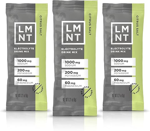 Drink LMNT - LMNT Zero Sugar Electrolytes – Citrus Salt | Mix para Bebida | 30 Sachês | Marca LMNT