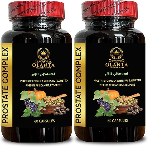 OLANTA TRADE SOLUTION - Suplementos para Próstata Masculina – Regime Saudável para Próstata, Suporte Completo para Próstata, Suplemento Herbal Promovendo Saúde da Próstata Masculina – 2 Frascos 120 Cápsulas