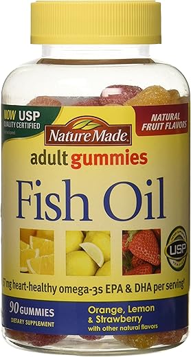 Gummies de Óleo de Peixe para Adultos – Laranja Limão | 60 gomas - Nature Made