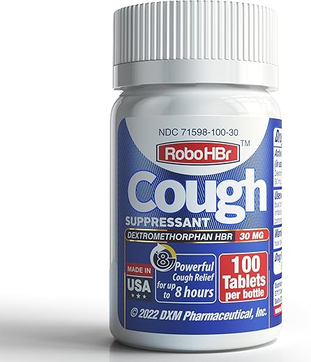 RoboHBr - Dextrometorfano HBr 30mg, 100 Comprimidos, Alívio Eficaz da Tosse