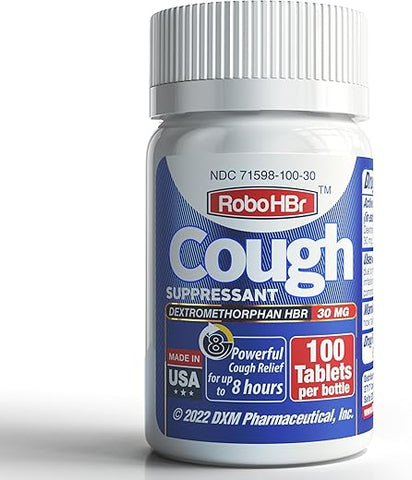 RoboHBr - Dextrometorfano HBr 30mg, 100 Comprimidos, Alívio Eficaz da Tosse