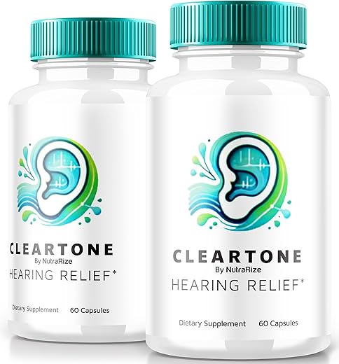 NutraRize - ClearTone Tinnitus – 2 Pacotes de Cápsulas para Audição – Saúde Geral do Ouvido – Suporte Auditivo Oficial – ClearTones Review (120 Cápsulas)