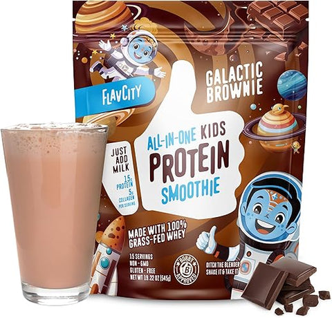 Smoothie Proteico All-In-One para Crianças (Galactic Brownie) – Alimentado com Grama - FlavCity