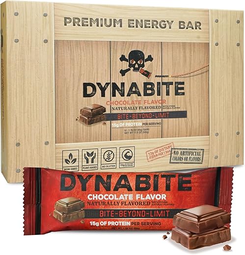 Barras Energéticas Premium (10 Unidades, Chocolate) | Barras de Proteína Low Carb com Ingredientes à Base de Plantas | Barras Substitutas de Refeição Sem Glúten | Barras de Proteína Sem Açúcar | Alta Proteína - DYNABITE