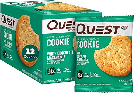 Cookie de Proteína Sabor Chocolate Branco Macadâmia, Macio – 100g - Quest Nutrition
