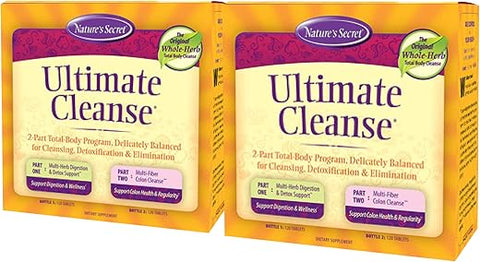 Nature's Secret - Nature’s Secret Ultimate Cleanse – 240 Comprimidos (2 Embalagens) | Detox Completo | Limpeza Intestinal | Marca Nature’s Secret