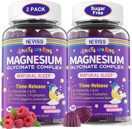 NEVISS - Gomas de Magnésio Glicinato para Adultos – Saúde e Bem-Estar | 60 g