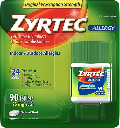 24 Horas Alívio de Alergia – Comprimidos 10mg, 90 un - Zyrtec