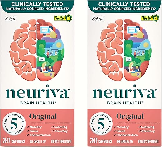 Original Brain Performance – Suplemento para o Desempenho Cerebral (30 Unidades), Fórmula com Ingredientes Naturais Clinicamente Comprovados – Embalagem Dupla - NEURIVA