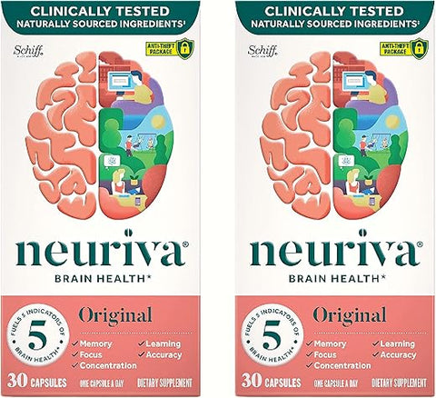 Original Brain Performance – Suplemento para o Desempenho Cerebral (30 Unidades), Fórmula com Ingredientes Naturais Clinicamente Comprovados – Embalagem Dupla - NEURIVA