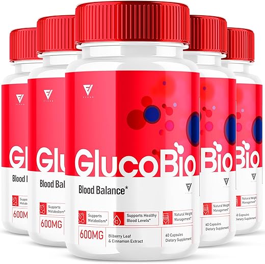 Fyvus - (5 Pacotes) Cápsulas de Suporte à Saúde e Bem-Estar GlucoBio – Gluco Bio Pills, Vitaminas Naturais Gluco Bio para Saúde Geral e Bem-Estar, Suplemento de Suporte ao Glicogênio, Cápsulas BioGluco (300 g)